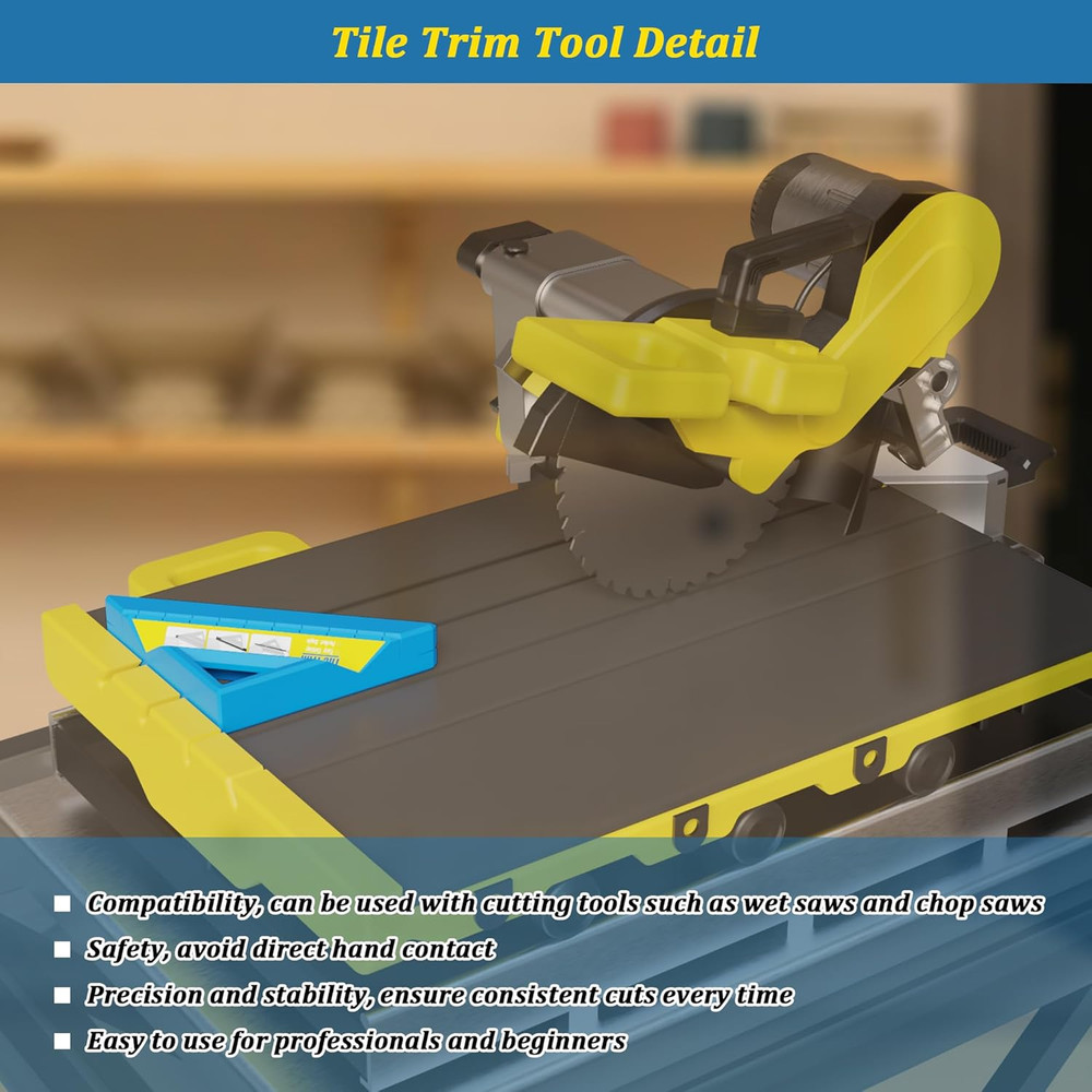 Tile Tool, Tile Edge Trim Cutting Tool for Installation, Precise 45-Degree Miter