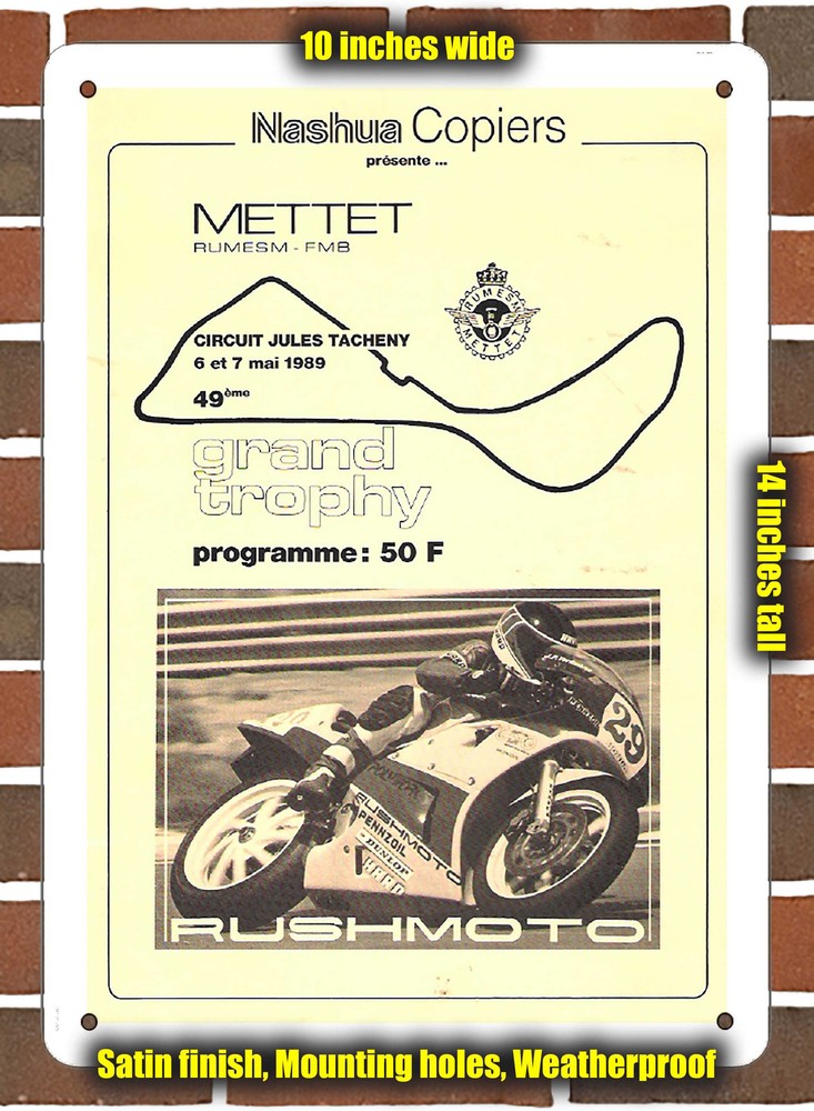 Metal Sign - 1989 Mettet Racing Program - 10x14 inches