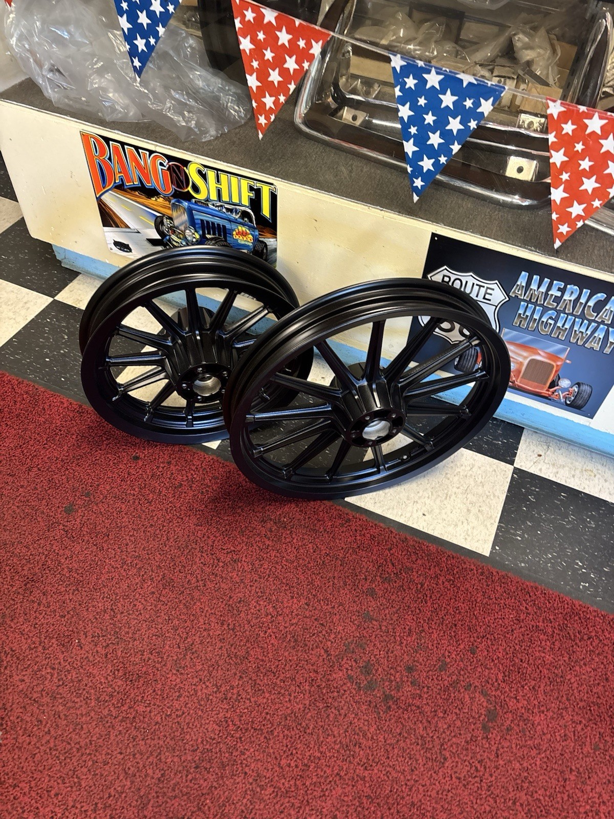 Harley Dyna Mag Wheels 16 rear19 Front 2000 to 2017 Includes 25 mm & 1"'bearings