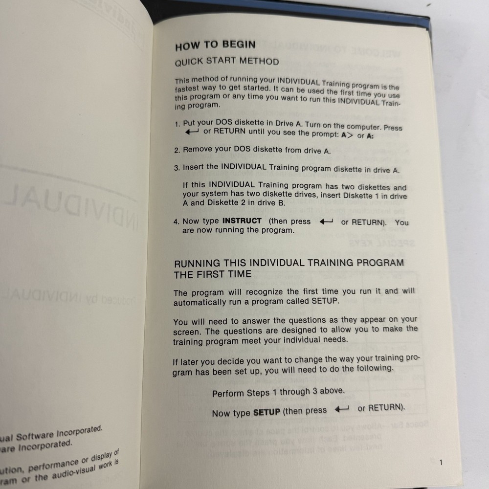 Individual Software Professor DOS Interactive Tutorial Simulation Vintage 1984