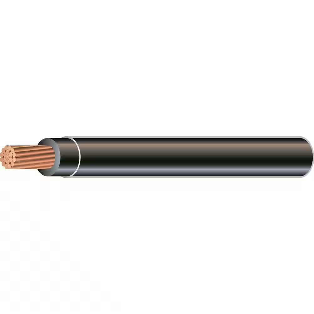 500 Ft. 2 Black Stranded AL Simpull THHN Wire
