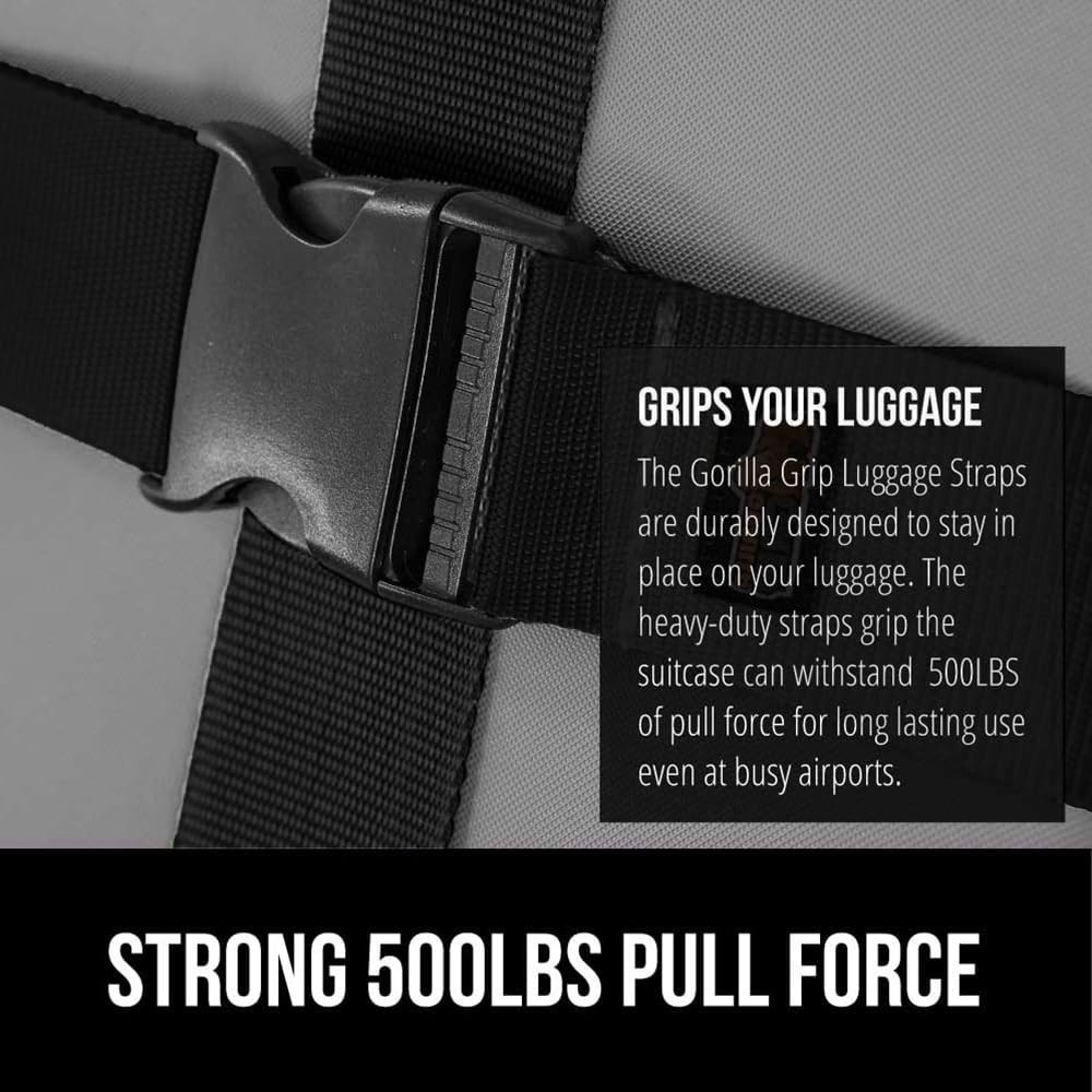 Black Adjustable Travel Straps 8 Pack