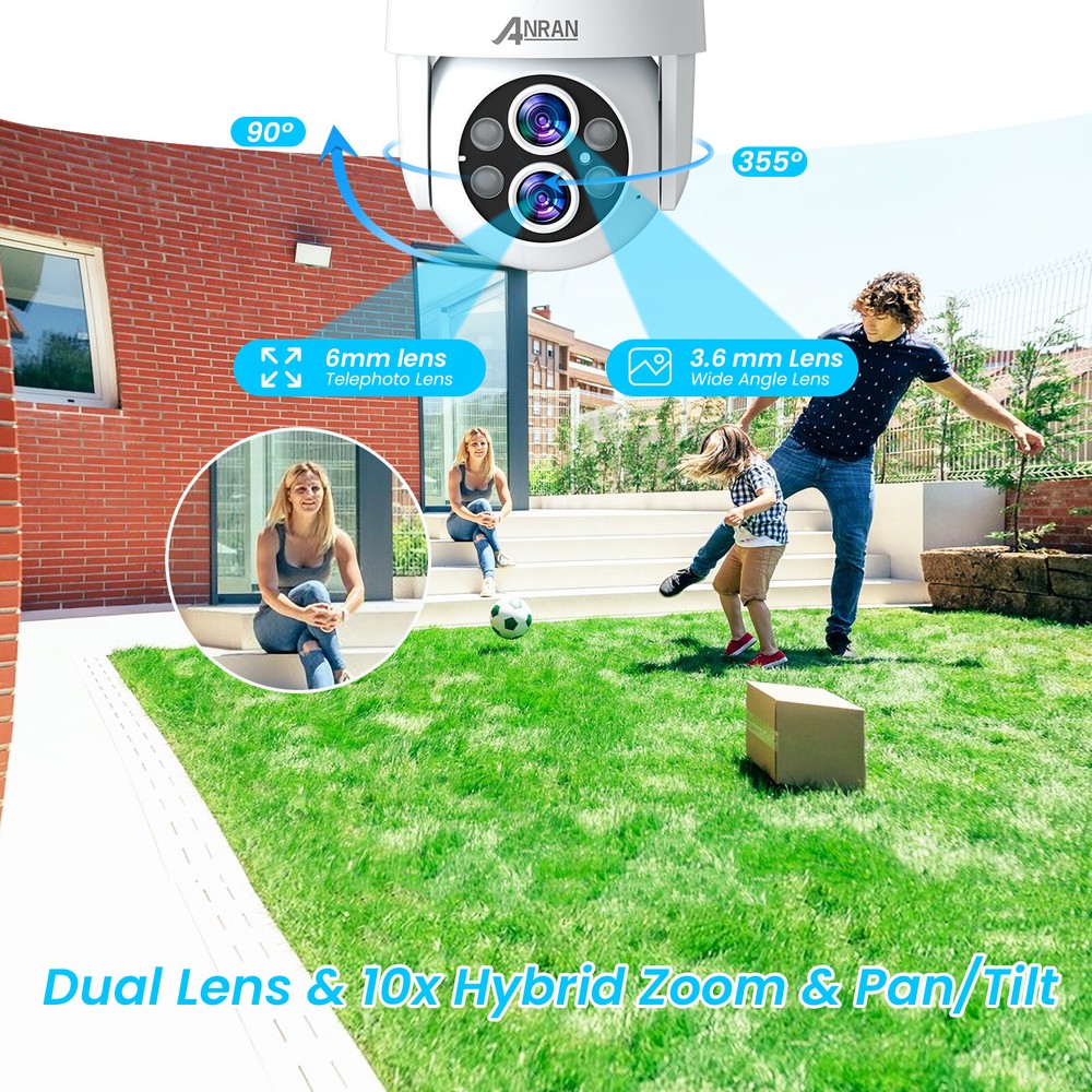 ANRAN Outdoor Wireless IP Camera HD 3MP Audio WIFI Security Camera System IR