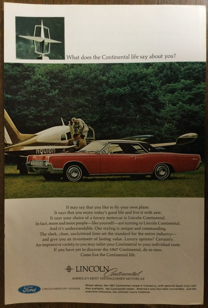 Misc 5495 Advertisement 1967 Lincoln Continental Coupe January 1967