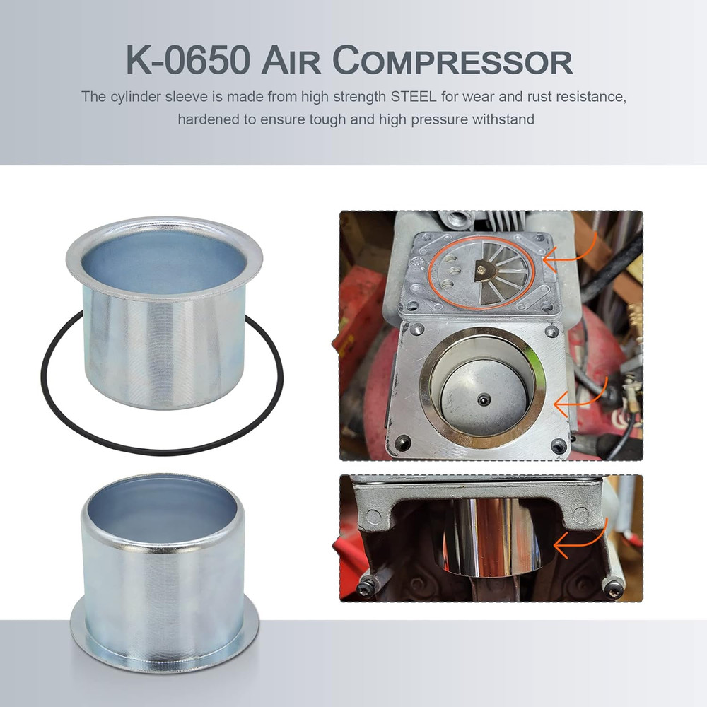 Thaekuns K-0650 Air Compressor Cylinder Sleeve and Compression Ring Kit, Cable A