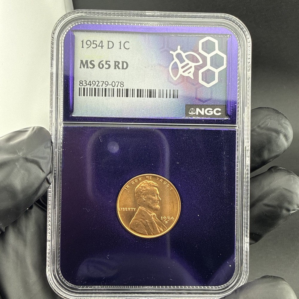 1954-D MS65RD Lincoln Cent NGC Certified 8343590-018