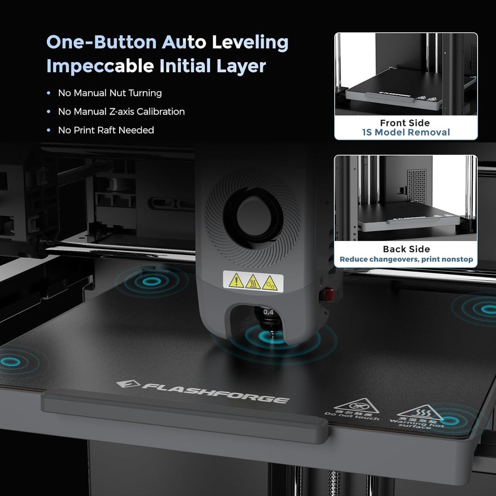 FLASHFORGE Adventurer 5M 3D Printer with Fully Auto Leveling, Max 600Mm/S High S