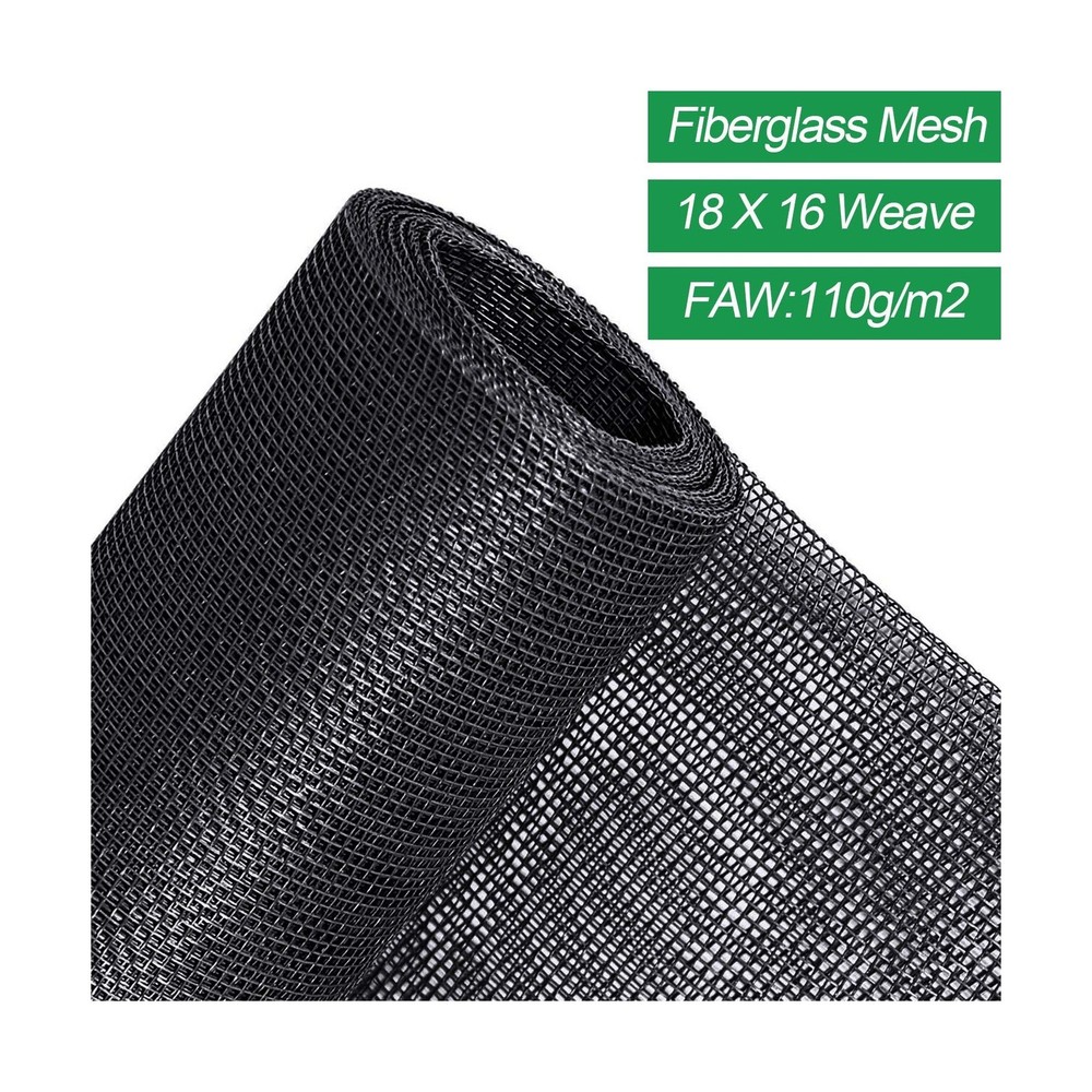Fiberglass Window Screen Roll 96in x 100ft DIY Custom Screens Replacement Mes...