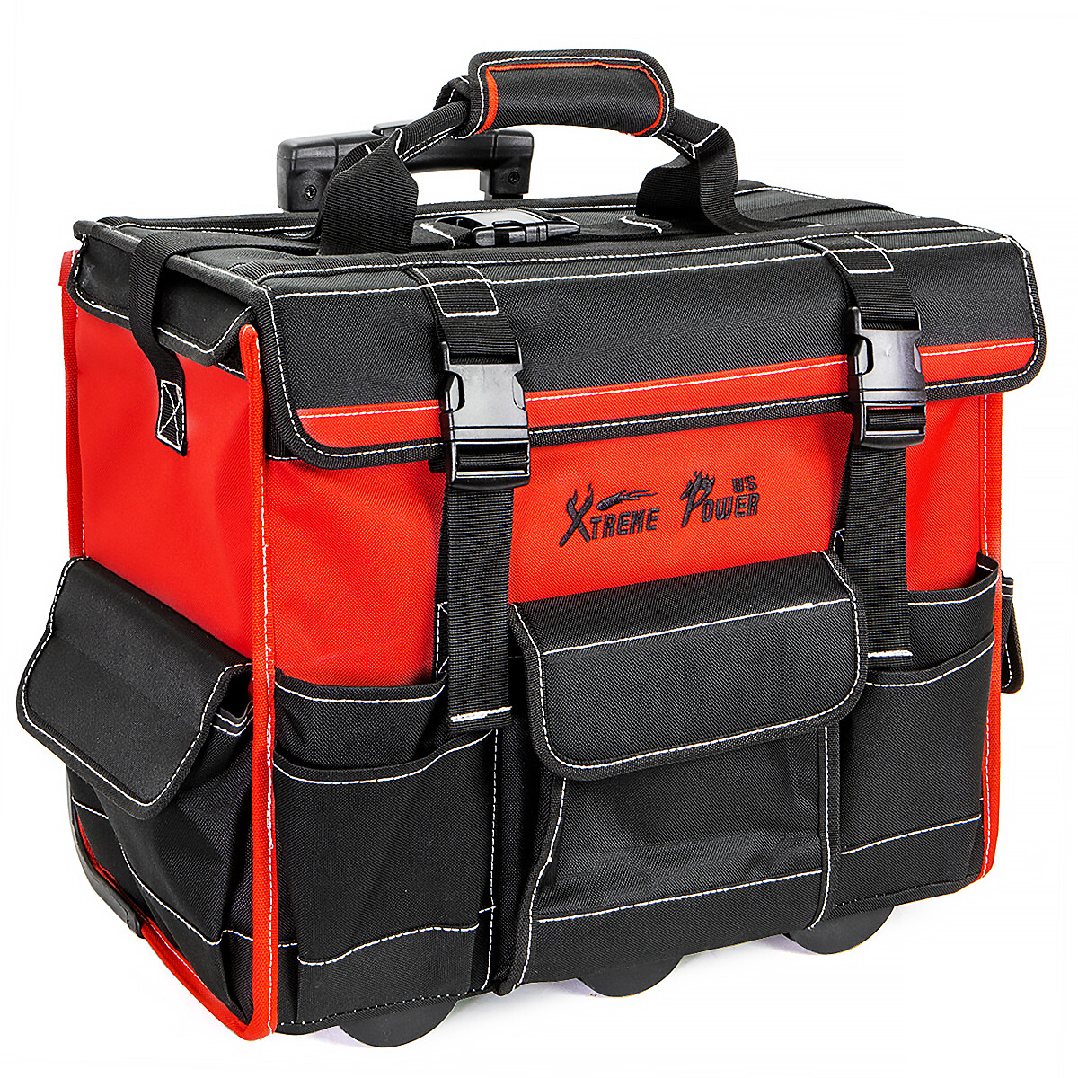 XtremepowerUS Rolling Tool Bag 18" With Wheels Portable Storage Organizer