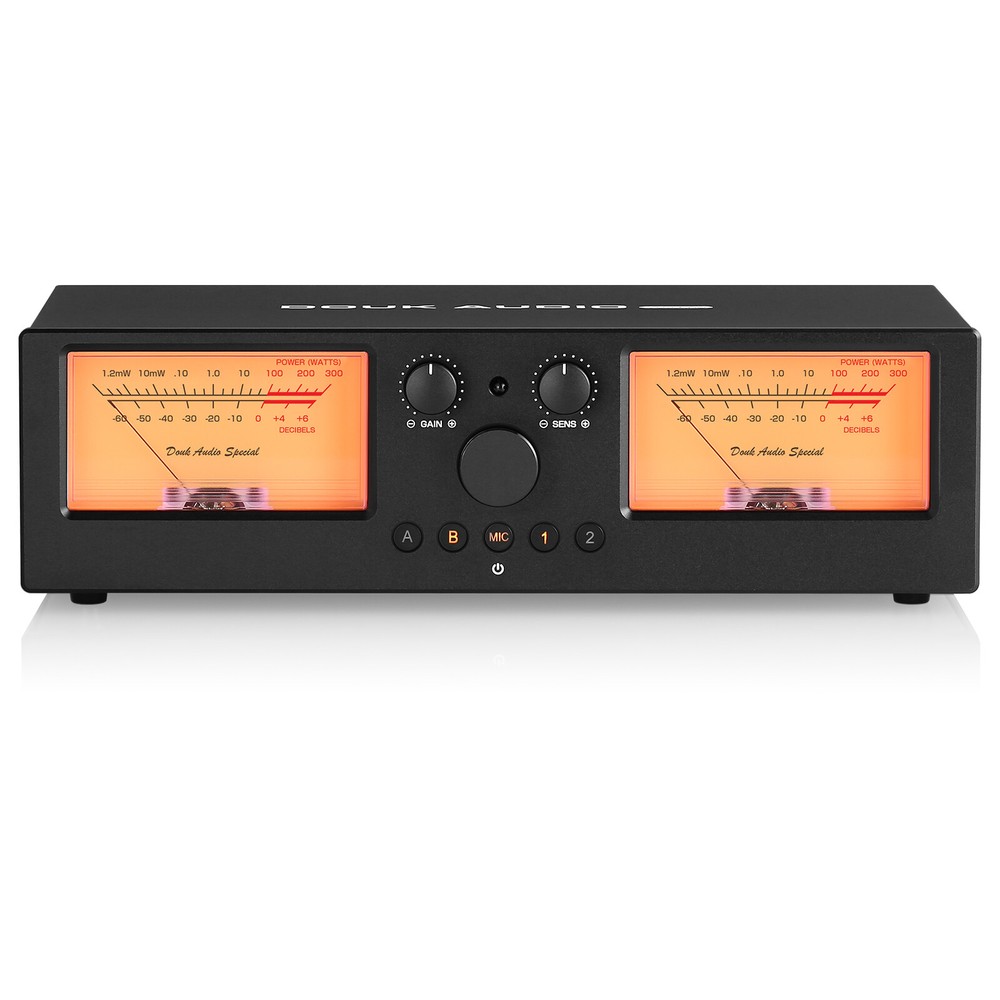 Douk Audio VU3PRO 2-Way Amplifier/Speaker Selector Switcher Box VU Meter