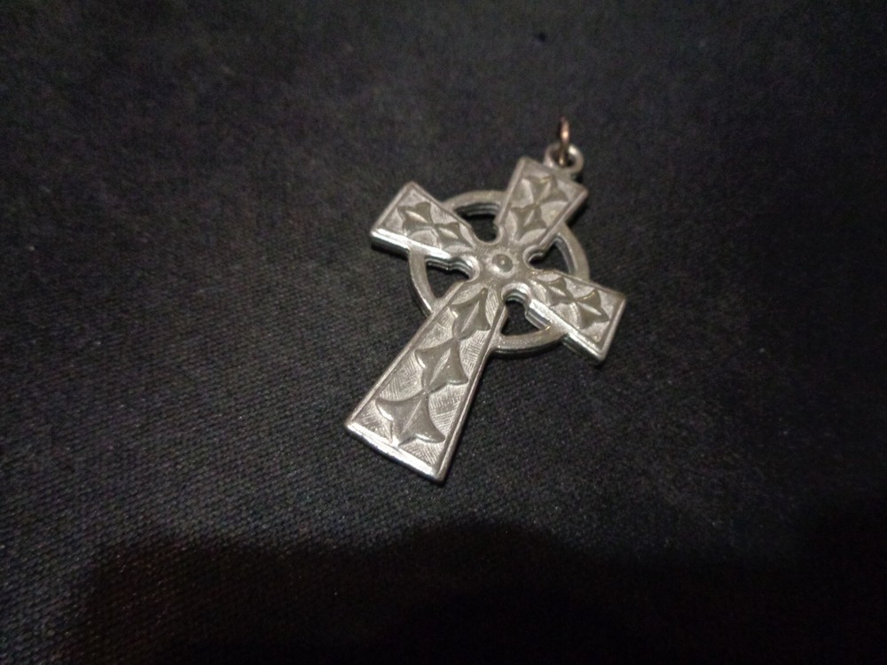 2" Celtic etched Pewter Cross