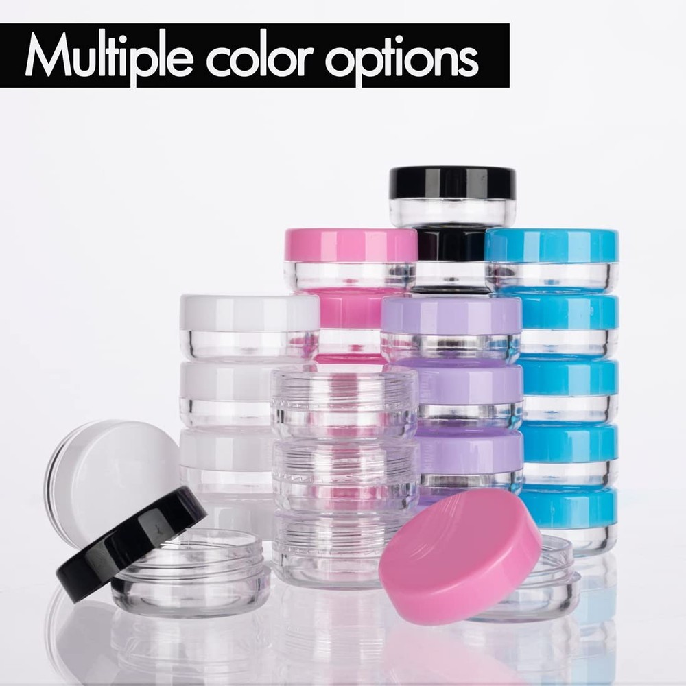 3 Gram Sample Containers with Lids, 25 Count Tiny Sample Jars, Empty Lip Balm Co