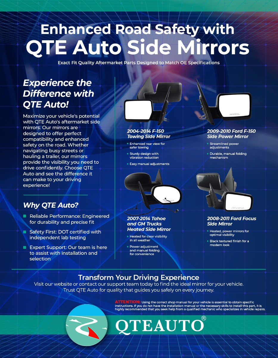 Pair 2 Left-Right Manual Foldaway View Mirror Chrome For 1992-1996 Ford F-150