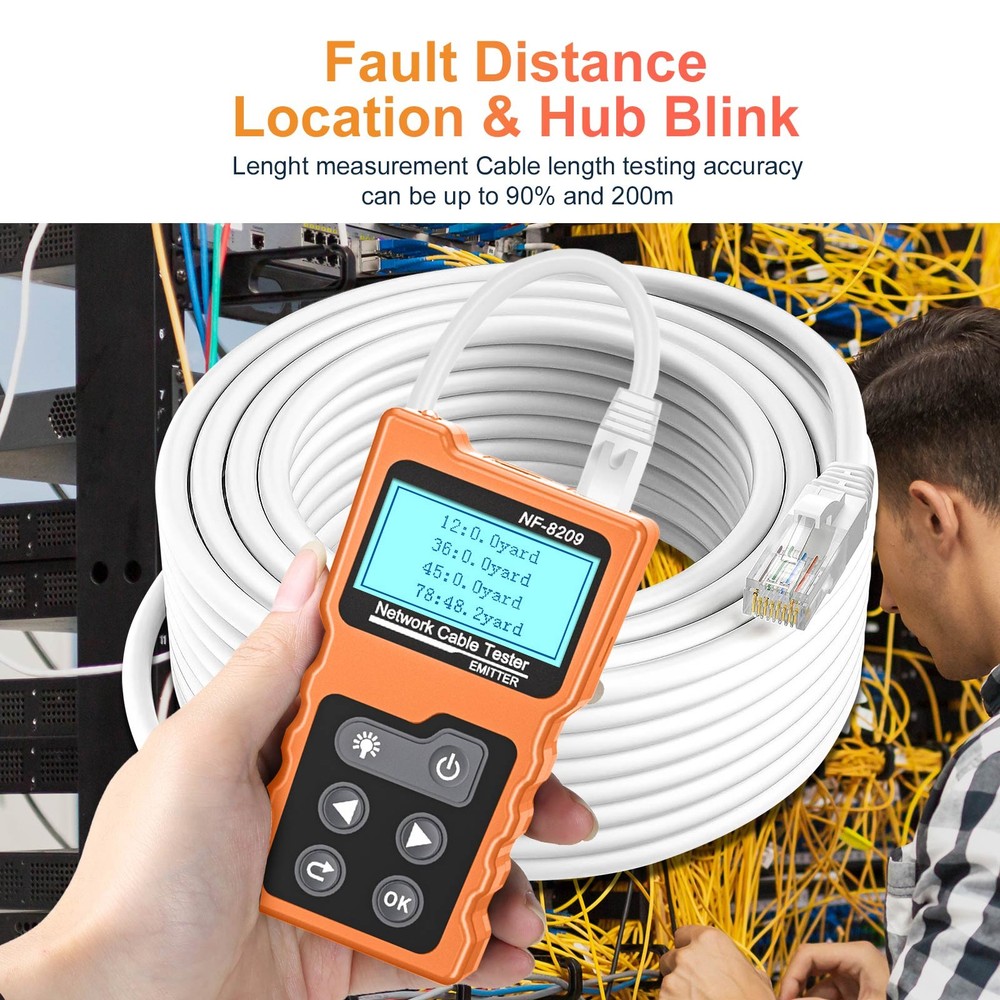 NF-8209 POE Wire Checker Cat5/6 Lan Test Network Tool Scan Cable Wiremap Tester