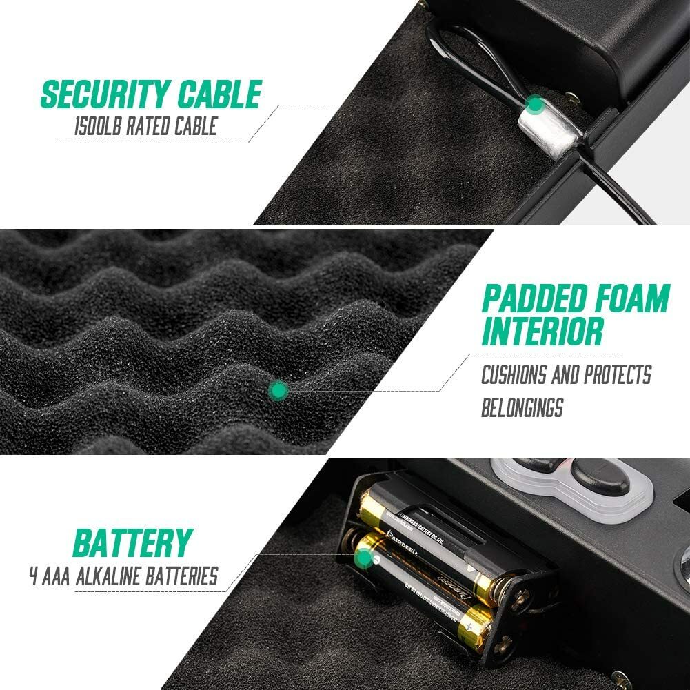 RPNB Gun Safe Security Safe with LED RFID Quick Access， Open Box