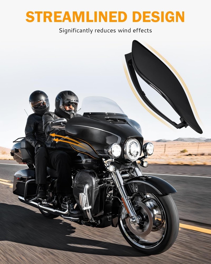 Side Wings Air Deflectors, Fairing Side Wing Windshield, Black Adjustable Win...