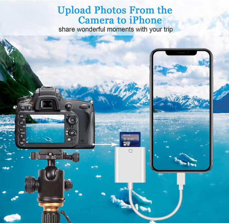 Lightning to SD Card Camera Reader for iPhon*, sd Card Reader Memory Card Reader