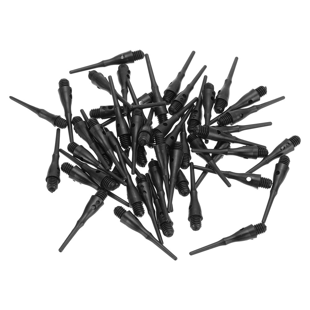 60Pcs 2BA Thread Plastic Soft Tip Dart Points Replacement Accessories, Black