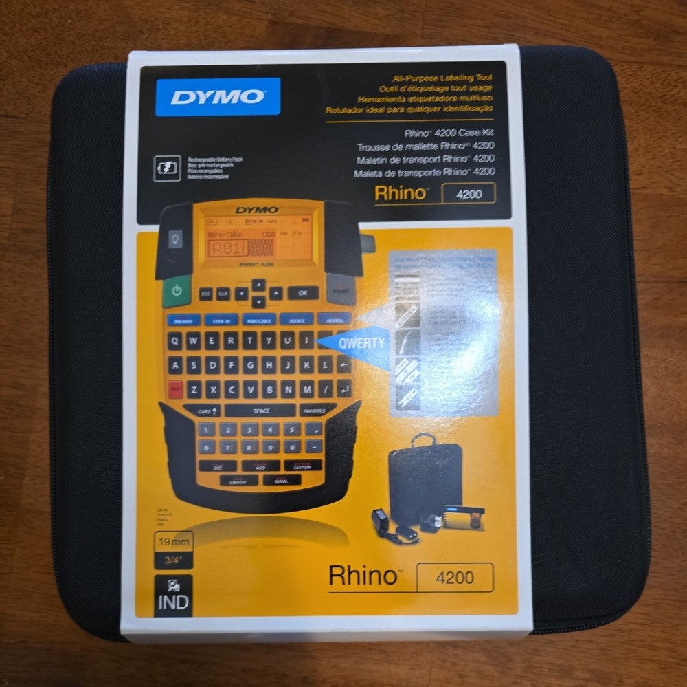 Dymo Rhino 4200 Case Kit All-purpose Labeling Tool 19MM 3/4" Bundle