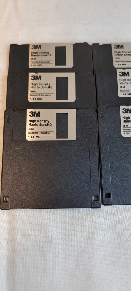 3M High Density 3.5" Diskettes Floppy Disc ONLY 9 IBM Formatted DS -Opened