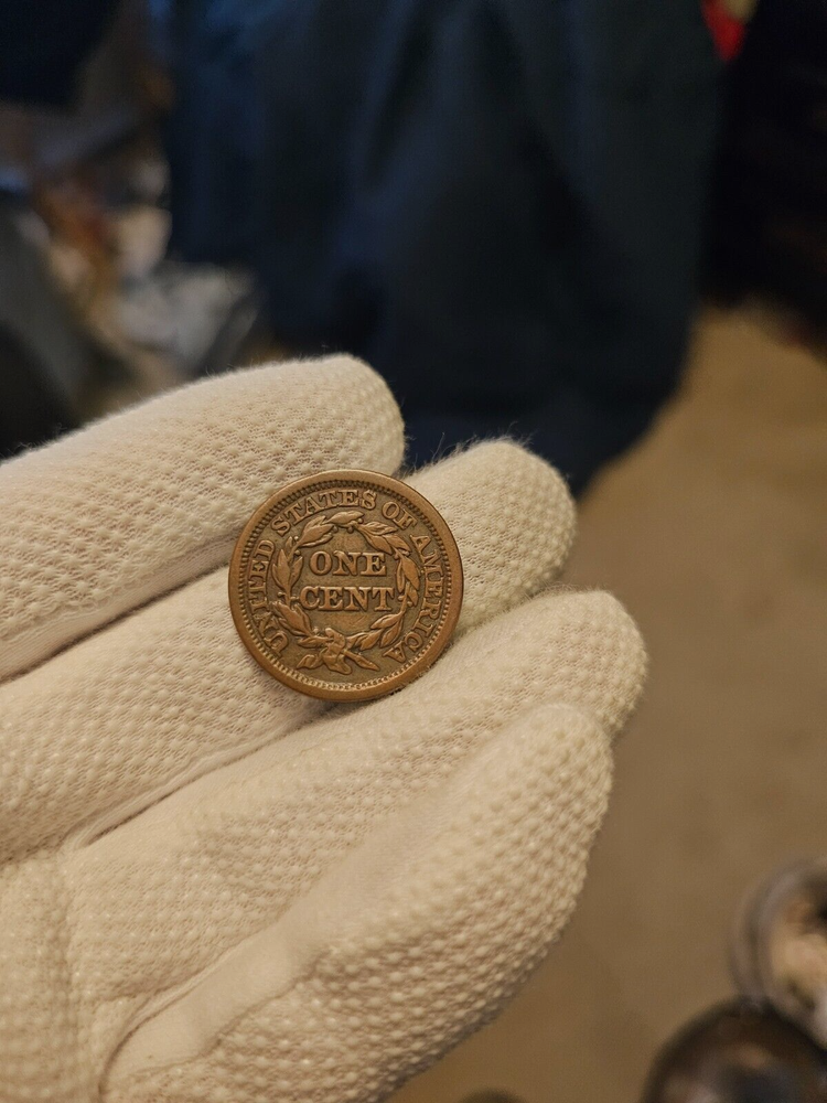 1846 Large Cent Tall Date Higher Grade Attempted Hole US Type Coin