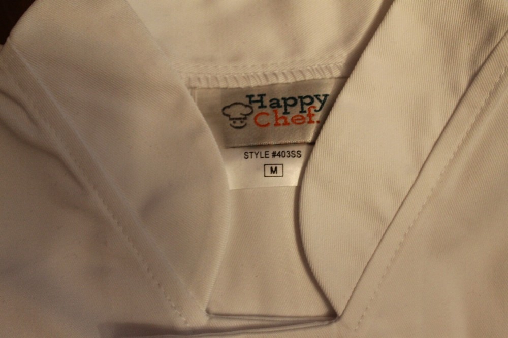 Happy Chef Size Medium Chef Coat White ~ Style 403SS