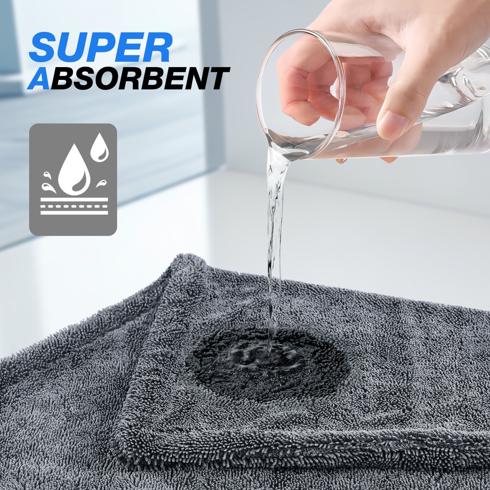 Super Absorbent Microfiber Car Drying Towel Twisted Loop 24'' x 36" 1500GSM