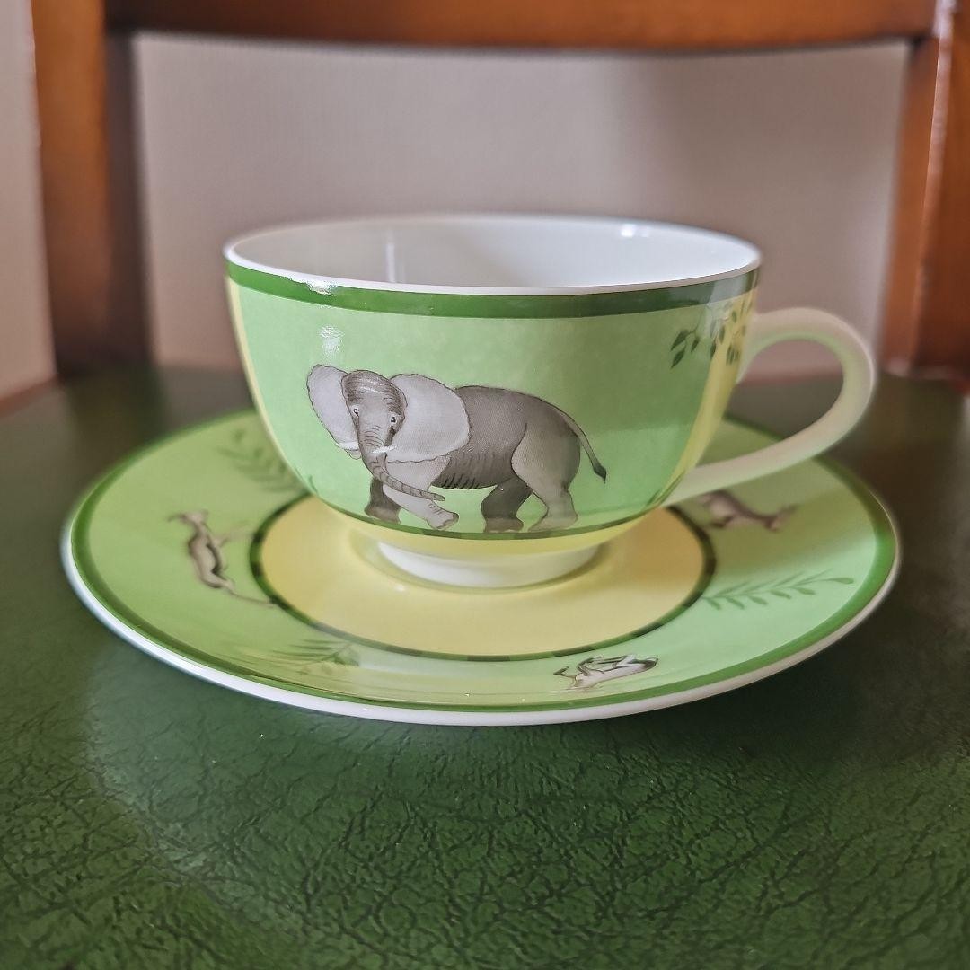 Hermes Vintage Porcelain Cup & Saucer Set White Used 2pc