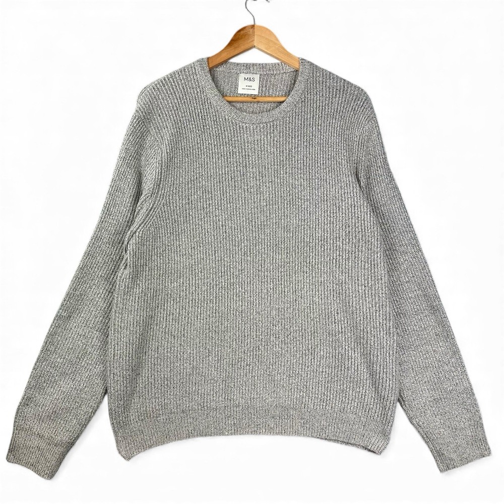 Marks & Spencer’s Chunky Knit Pullover Jumper - Grey - Mens Medium