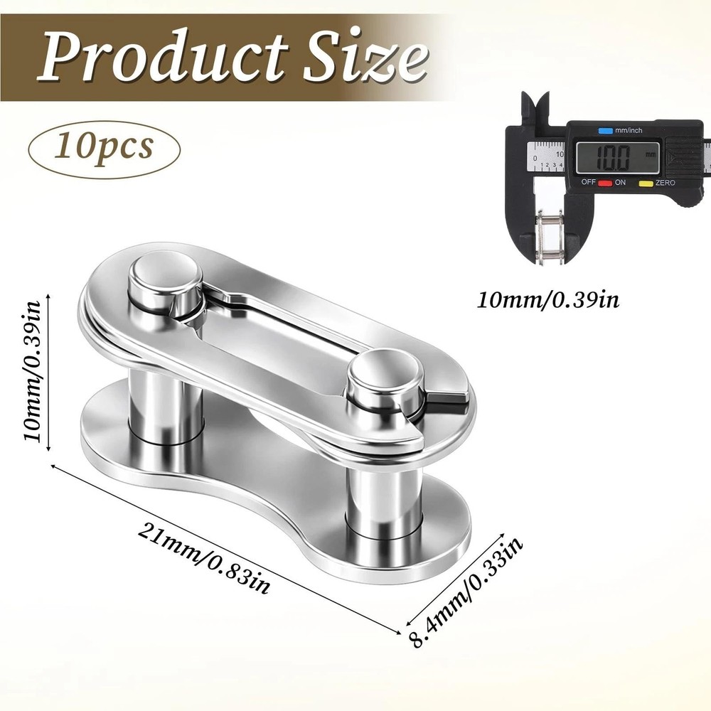 10 Pairs Bike Chain Master Link for Bicycle Missing Link, Single Speed Chain ...