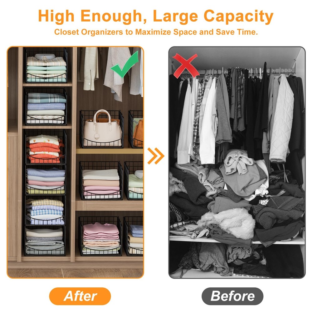 Hongtamoya 4-Tier Stackable Closet 15.9"D x 12"W x 35.3"H | Stackable, Black