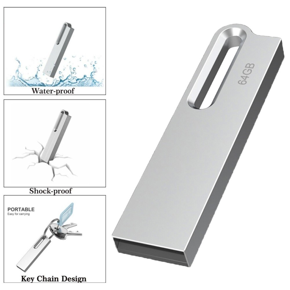 64GB USB Flash Drive Metal U Disk Memory Stick Pendrive PC Laptop Storage