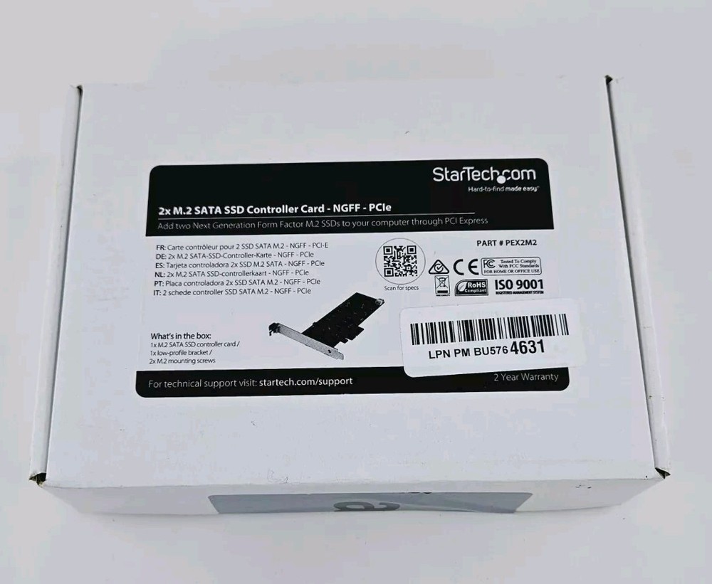 StarTech 2x M.2 NGFF SSD RAID Controller Card Plus 2x SATA III Ports