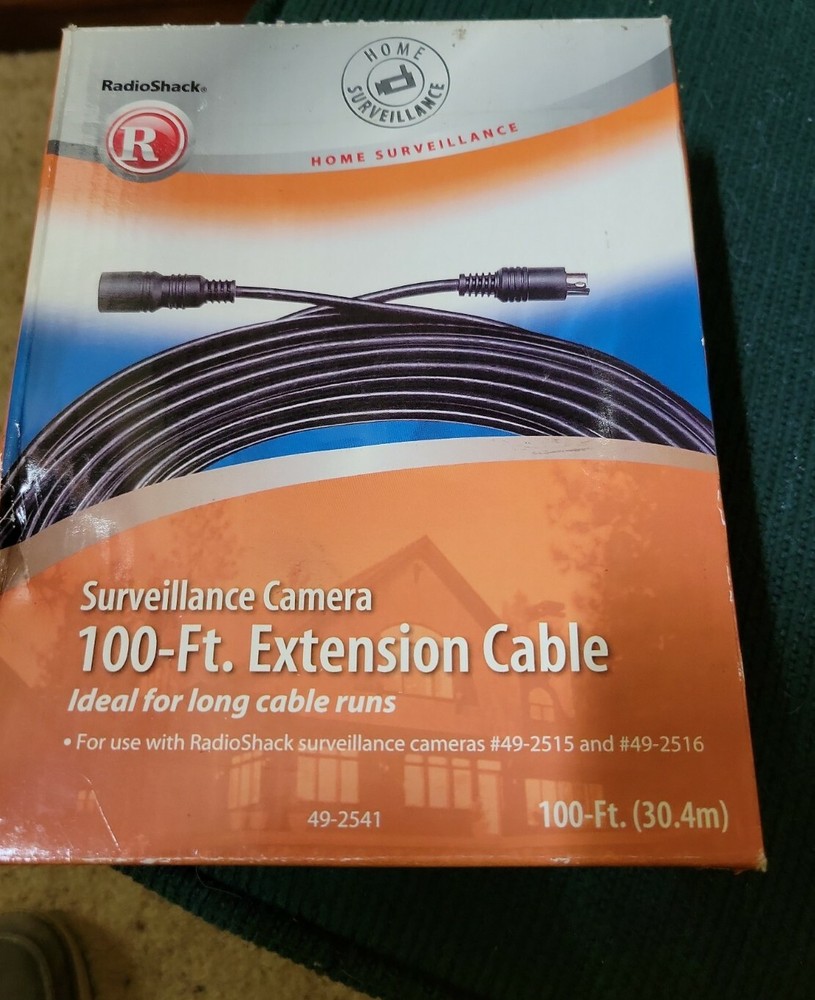 "NEW" RadioShack 49-2541 100Ft security camera extension cable.