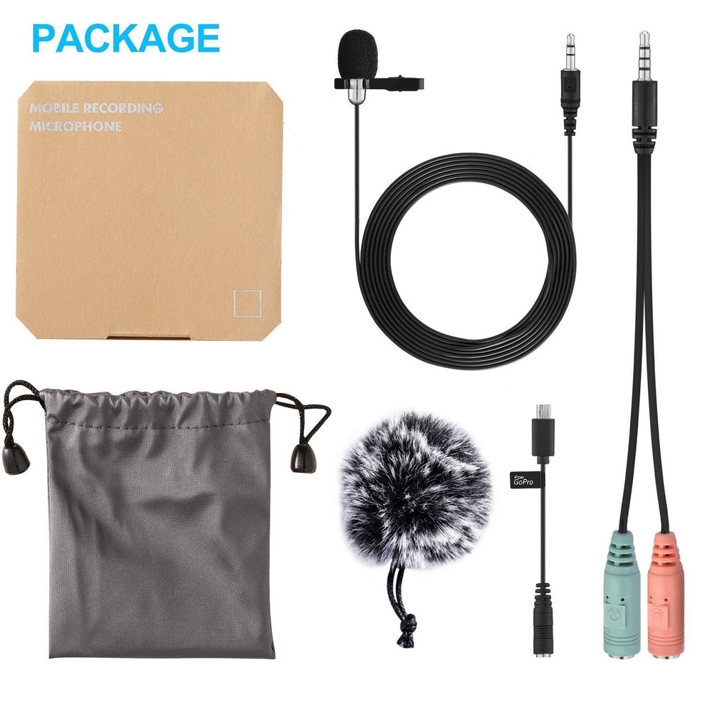 GoPro Pro AAMIC-001 Mic Adapter FOR HERO7 SILVER + WIND SCREEN + HD MICROPHONE