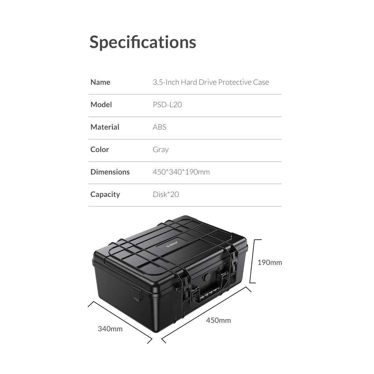 ORICO External Hard Drive Case, 20 Bay Multi-Protection HDD SDD Storage Box