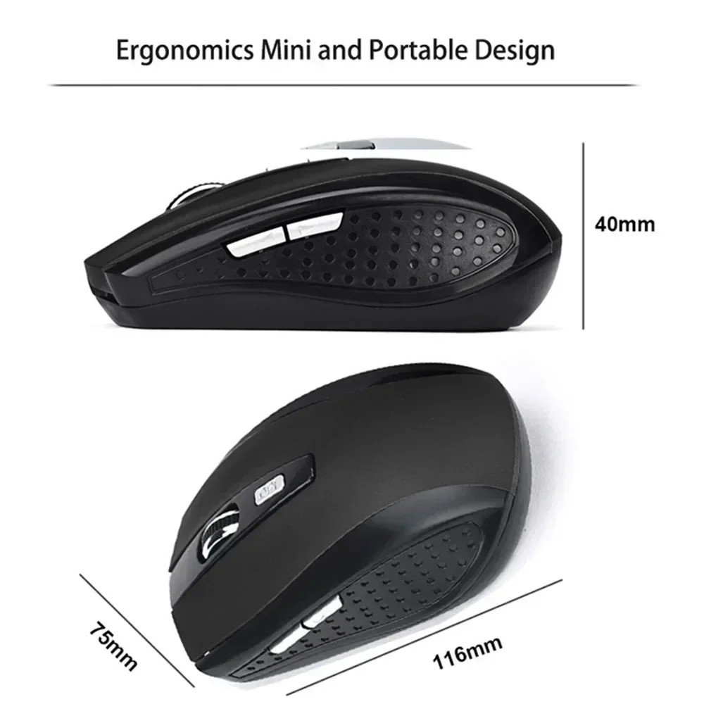 Portable Wireless Mouse 2.4G 1600DPI Comforts Mouse Mobile Optical Office Mous