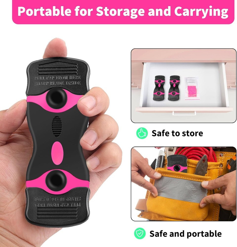 Razor Blade Scraper Tool Kit - 2Pack Razor Scrapers & 40Pcs Extra Blades, Plasti