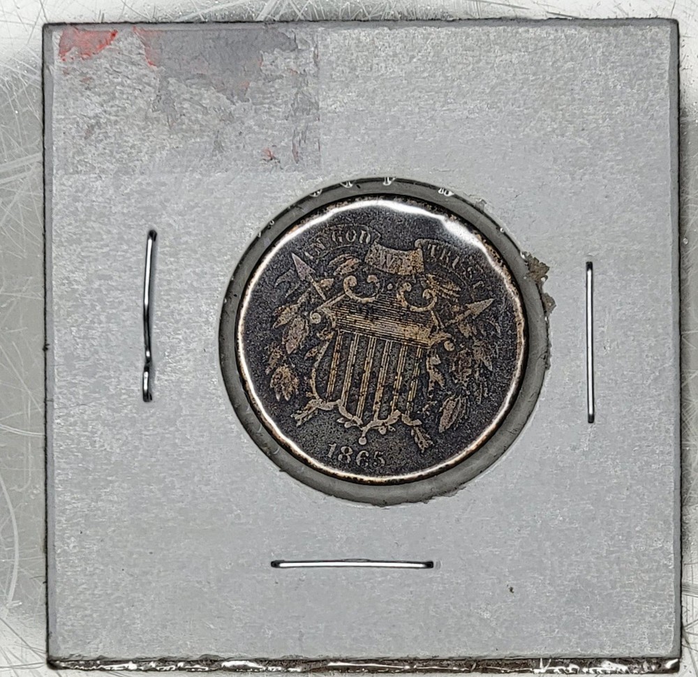 1865 Shield Two-Cent Piece Red 2 Cent Coin Red-Brown FANCY 5