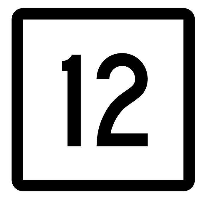Connecticut State Highway 12 Sticker Decal