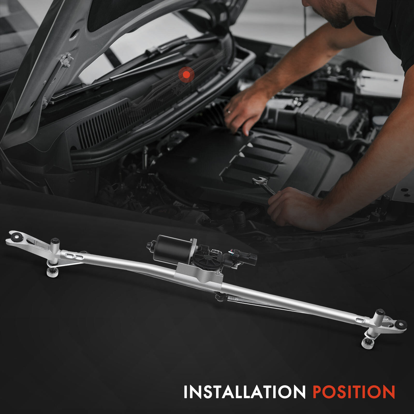 Front Windshield Wiper Linkage with Motor for Dodge Ram 1500 2500 3500 4500 5500