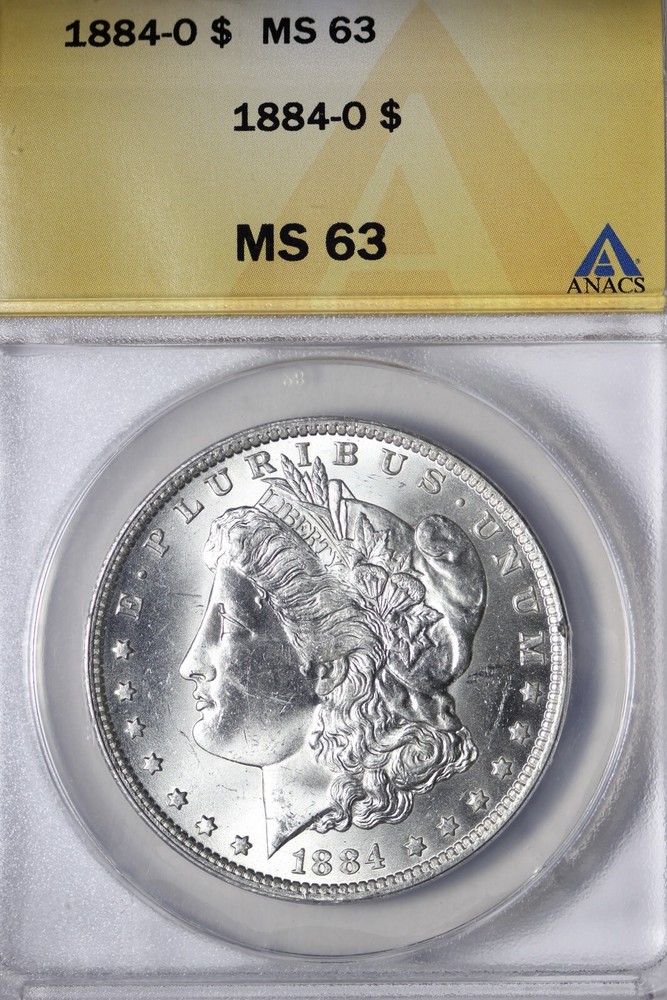 BU 1884-O Morgan Silver Dollar ANACS MS63 Blast White! XML