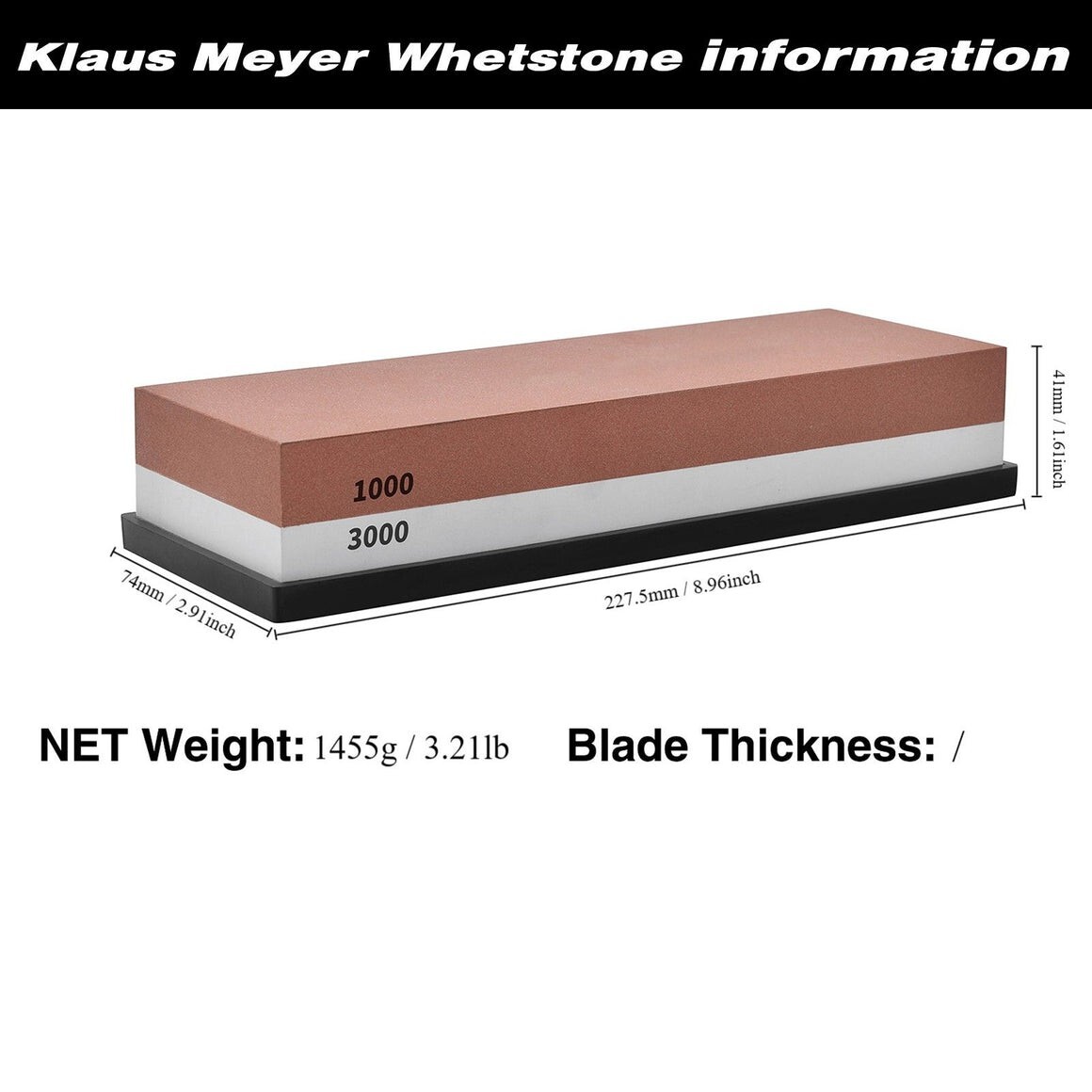Klaus Meyer 1000/3000 White Corundum Knife Sharpening Stone