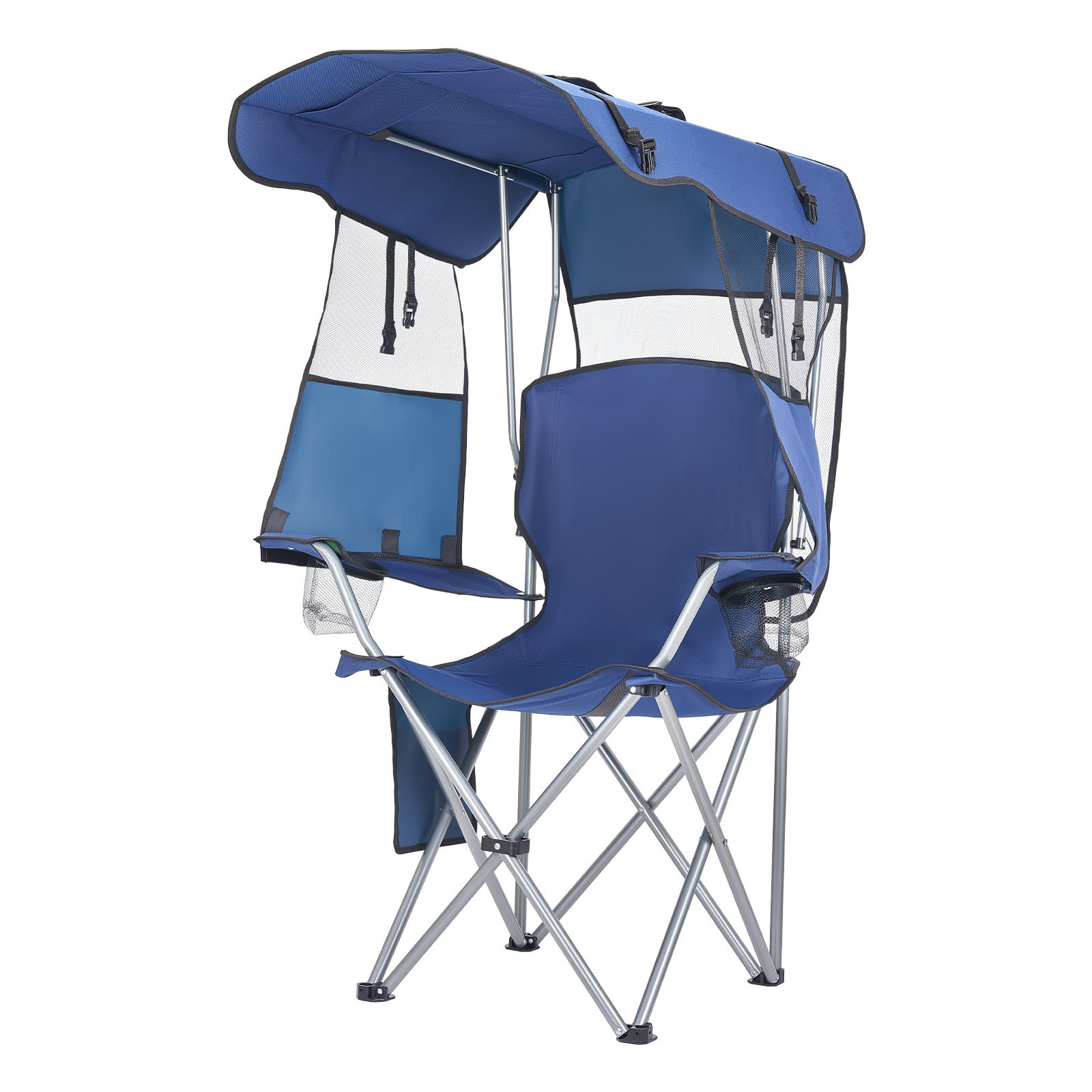 Uimoso Folding Camping Chair with Canopy, 330lbs Capacity, 2 Cup for Outdoors