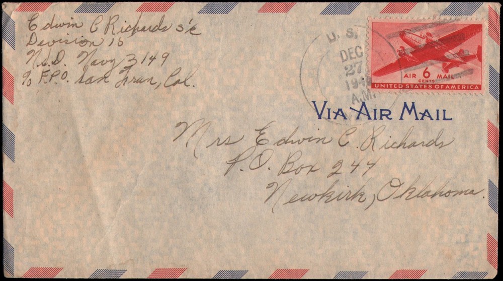 Navy 3149 to Newkirk OK, 1946