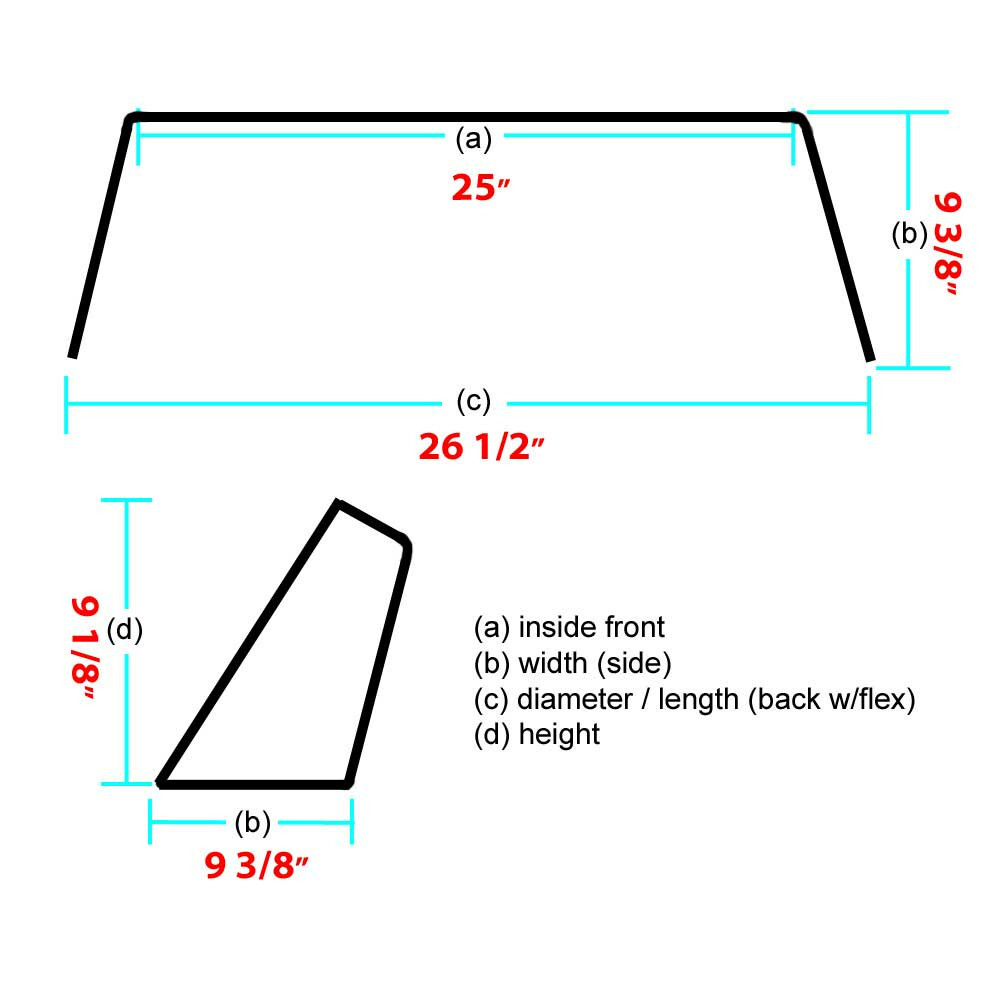 Avalon Boat Plexiglass Windshield 125585 | 26 1/2 Inch Smoke