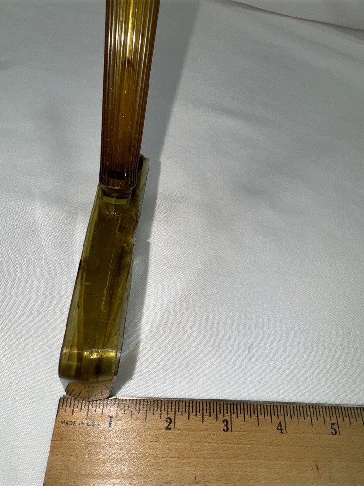 60's Art Deco Rectangular Magnifying Glass Brown Marbleized Bakelite MCM Plastic