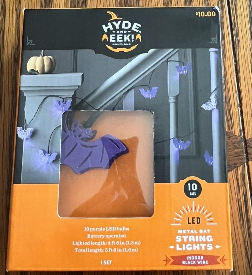METAL BAT HALLOWEEN LED STRING LIGHT SET 10CT