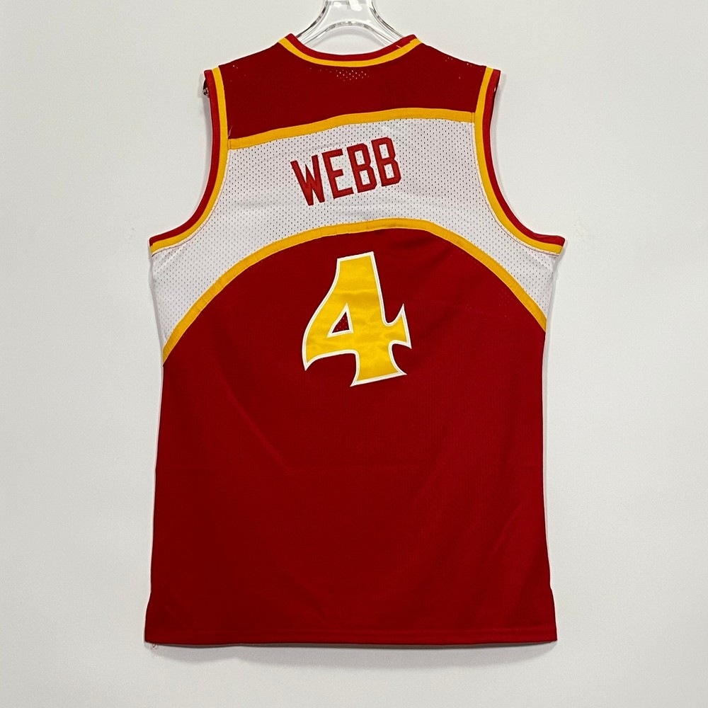 Spud Webb #4 Jersey, Embroidered, Red