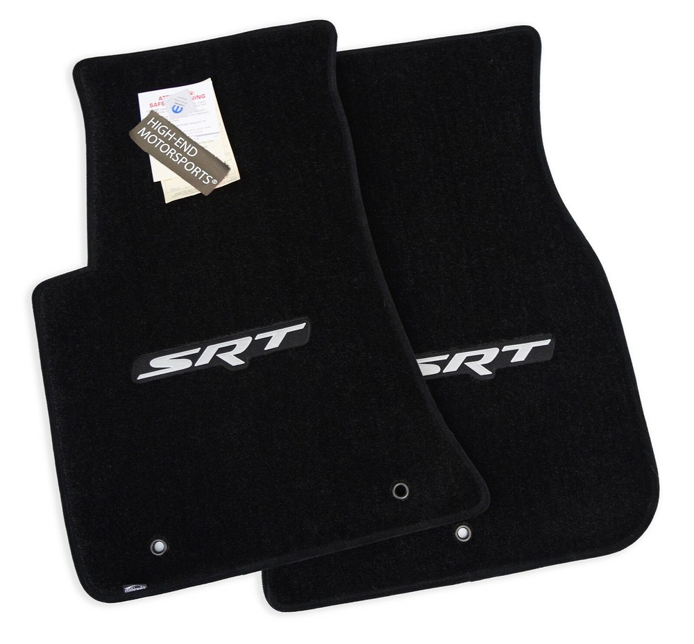 Dodge Challenger Front Floor Mats SRT Silver MOPAR Licensed Premium 32oz-InStock